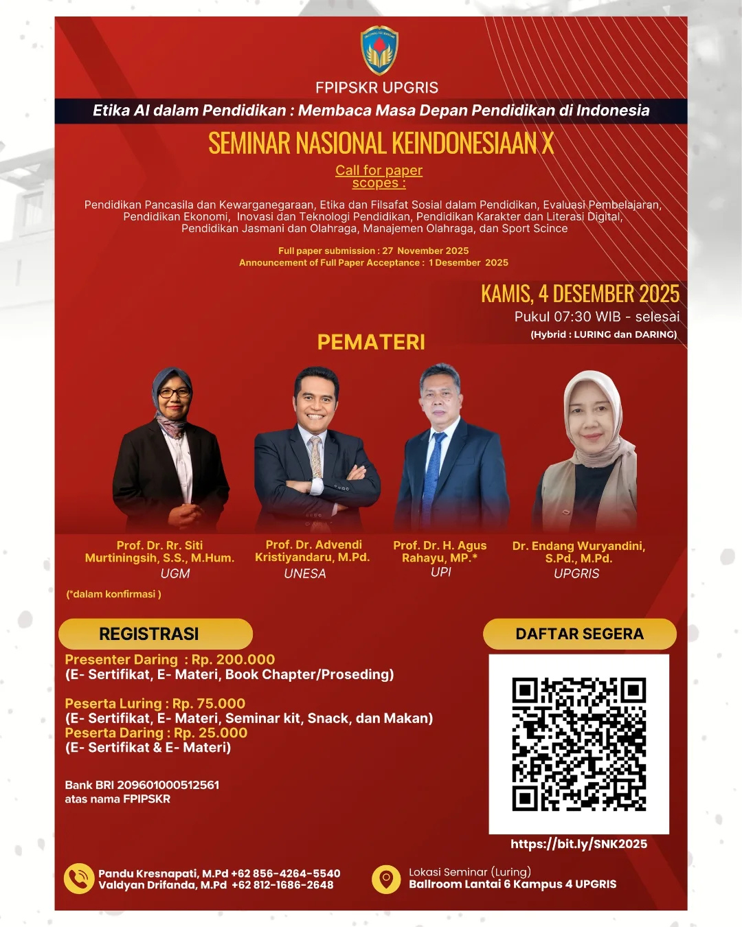 					View Vol. 10 No. 1 (2025): Seminar Nasional Keindonesiaan X
				
