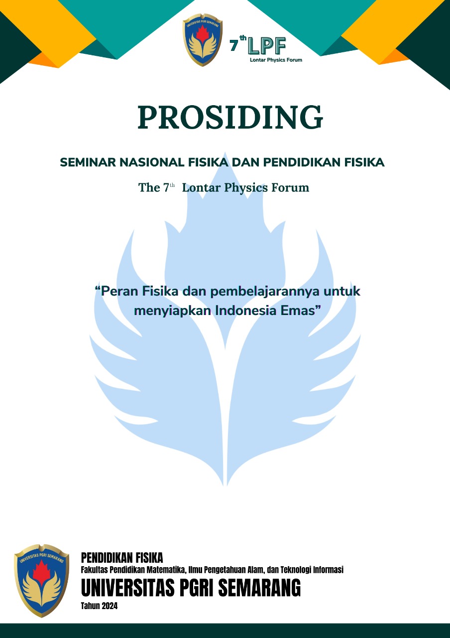 					View 2024: PROSIDING SEMINAR NASIONAL 7th LONTAR PHYSICS FORUM (LPF)
				